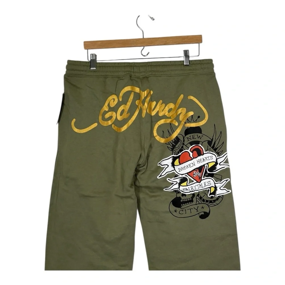 ED HARDY Broken Hearts Wide Leg Flared Leg Sweat Pants Size XL - Picture 5 of 9